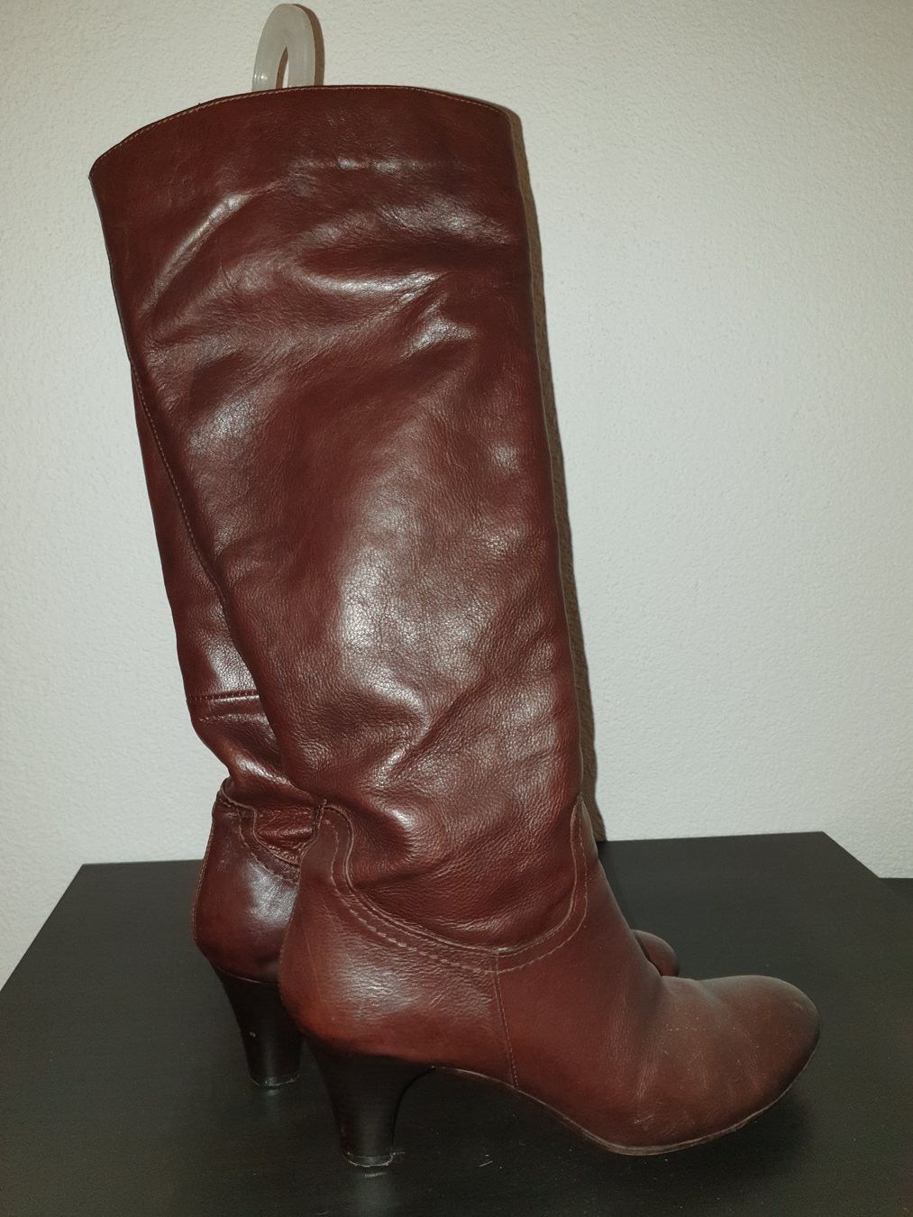 Damenschuhe: Braune Lederstiefel Grösse 38 – Gebraucht aus Gachnang von