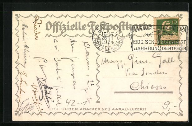 Cartoline postali: Aarau, Eidgnössisches Schützenfest u.  – Usato da Berlin venduto da bartko-reher 1
