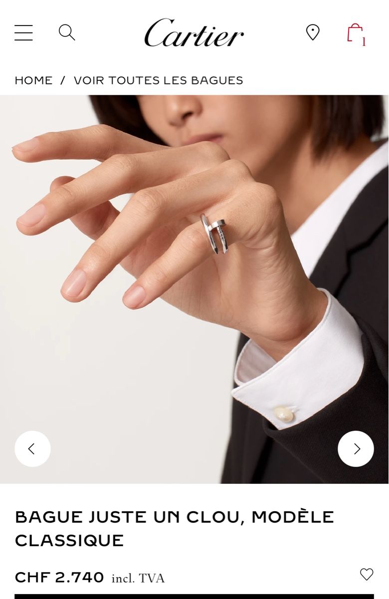 Cartier Anelli: Cartier Juste Un Clou Ring, Classic Model - Size 55 – Usato da Nyon venduto da My_wardrobe