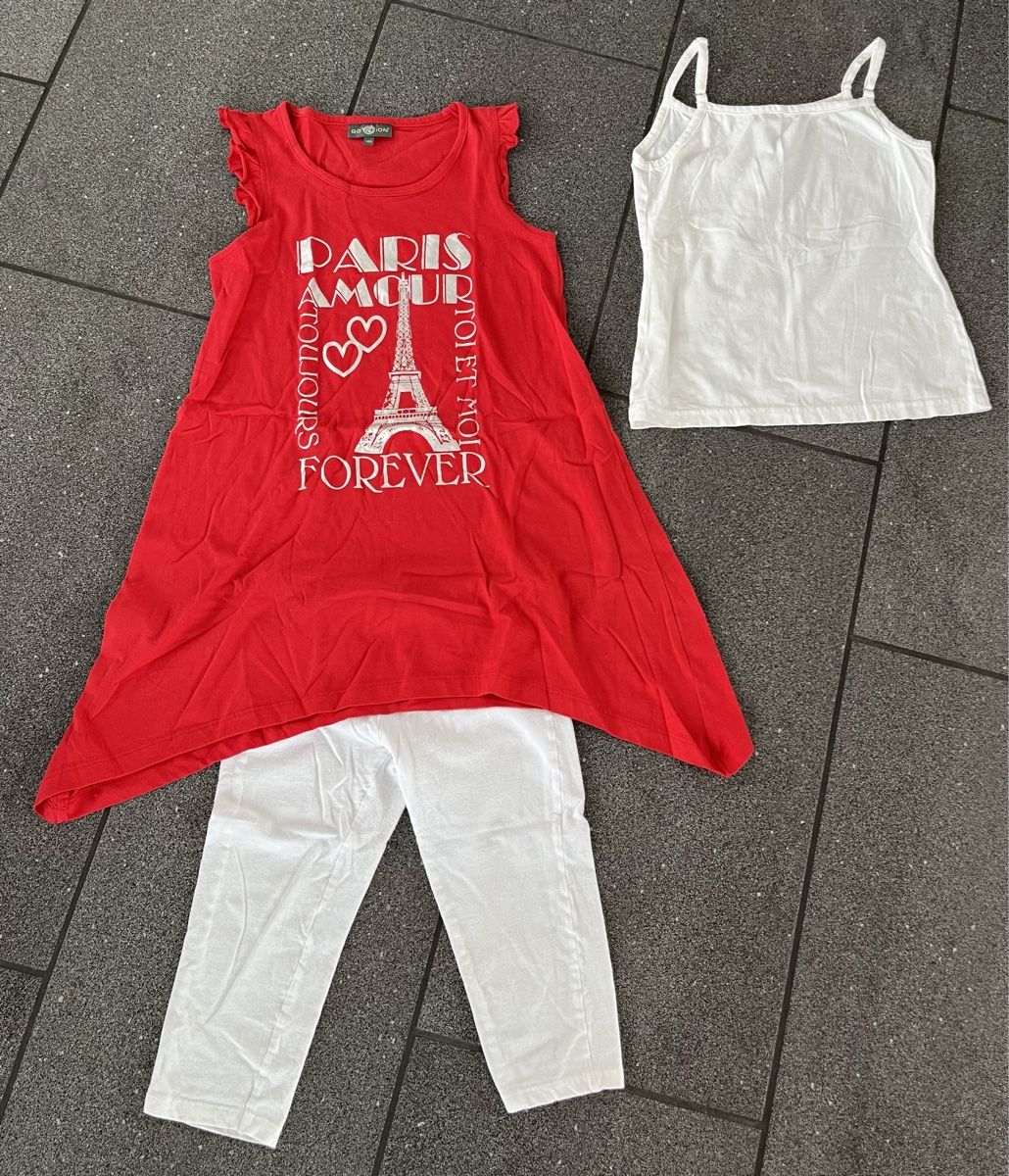 Lotti & Set di vestiti: 2 Kleider, 1 Leggins & 1 Top Gr. 140 – Usato da Hünenberg See venduto da spartakus02 1