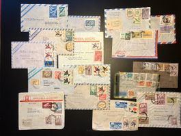 Luftpostbriefe Brasilien, Uruguay, Argentinien 1940-60er J.