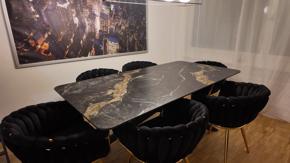 Tables: Designer Esstisch Marmoroptik Schwarz/Gold – Neuf (Voir description) à Niederglatt ZH par ric_t5pj