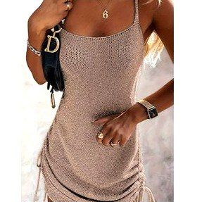 Kleider: 💃 Drawstring Ruched Knit Strap Dress 💃💫 – Neu und originalverpackt aus Saland von Chi4 5