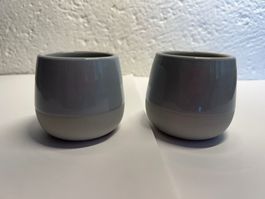 Deko-Blumentopf Set „+alpian“ (Grau-Weiss / Keramik)