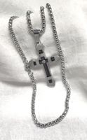 Kette + Kreuzanhänger, Kreuzhalskette, Unisex.