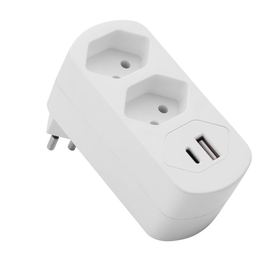 Spine: Abzweigstecker drehbar 2xT13 mit USB PD30W weiss – Nuovo e nell'imballaggio originale da Aesch BL venduto da maerktplatzcom