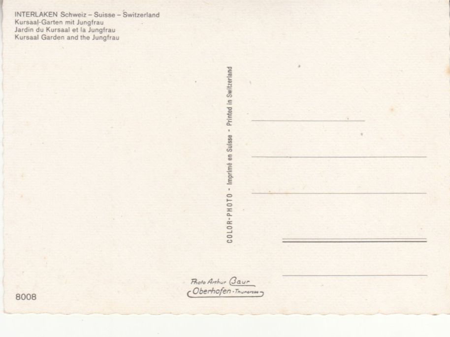 Cartes postales: Interlaken ca. 1960 – D'occasion à Bürglen TG par StampGraf 1