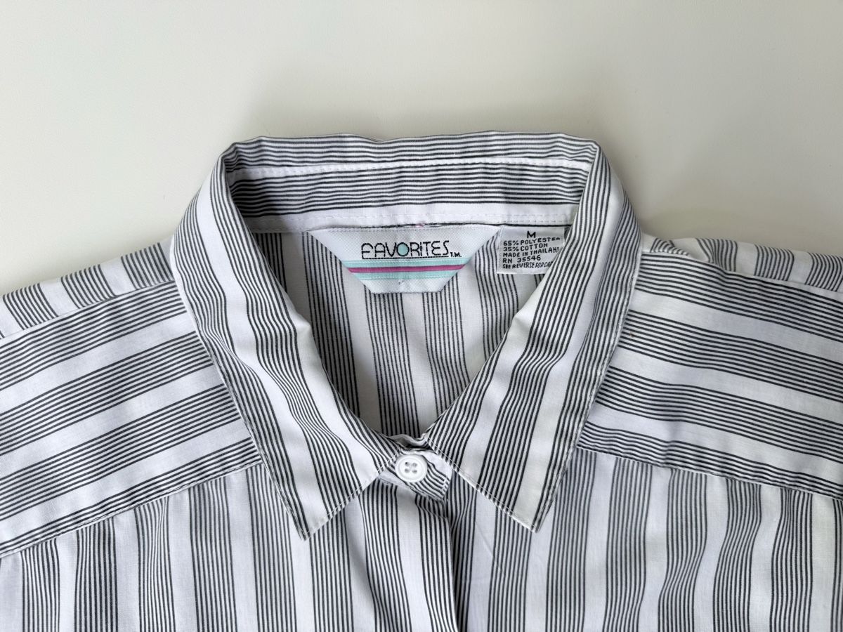 Blusen: Vintage Bluse gestreift kurzarm Grösse M – Gebraucht aus Basel von A-Z-B 1