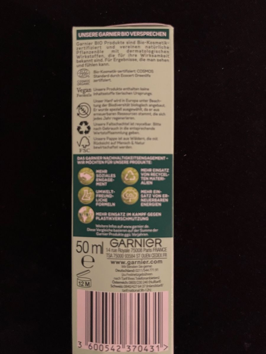 Cura del viso: Garnier Bio Hanf Creme, NEU – Nuovo e nell'imballaggio originale da Auw venduto da chr_vcc8 2