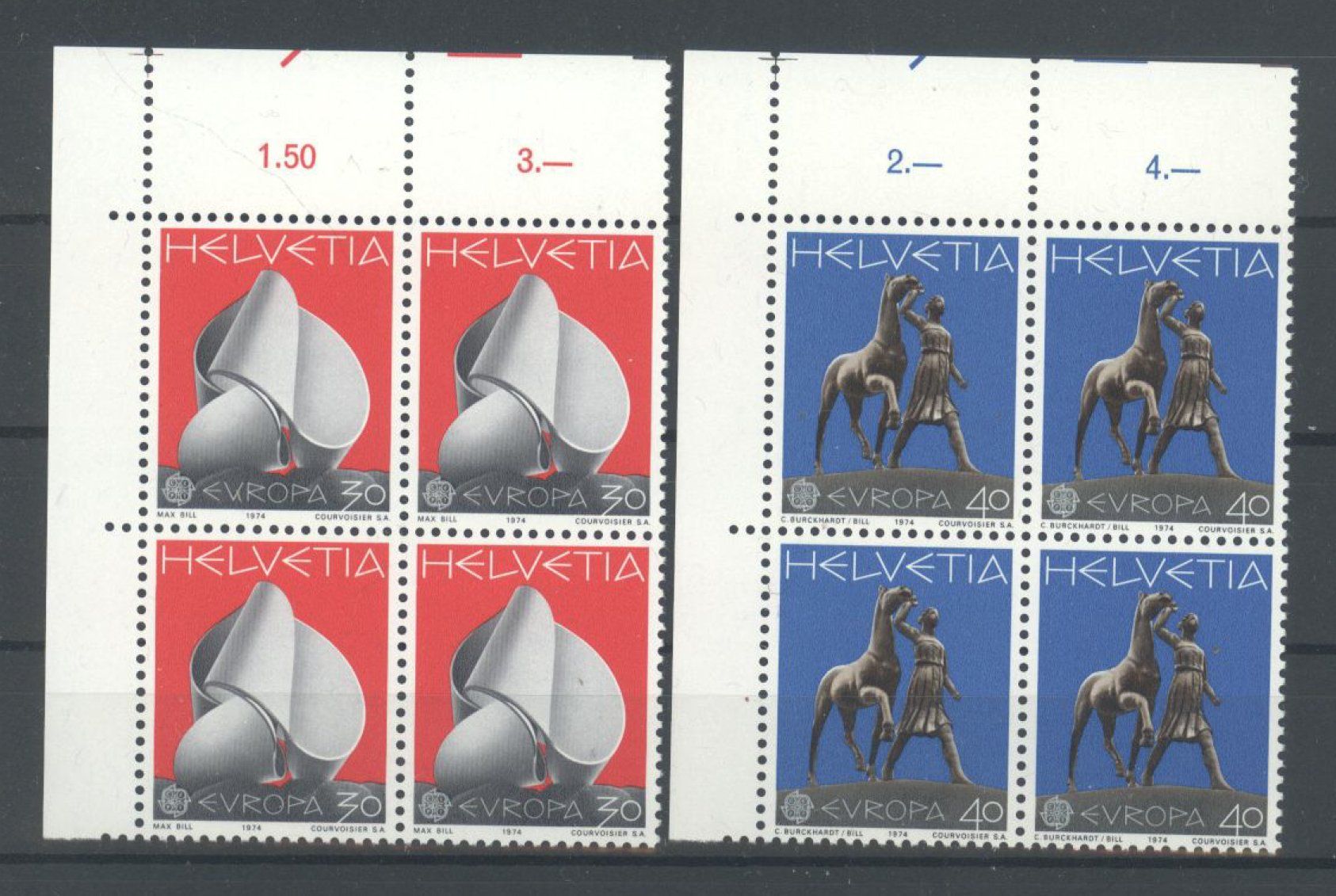 Tutti i francobolli: 1974, Europa, Viererblöcke ** – Nuovo (secondo la descrizione) da Willisau venduto da Vollstempel
