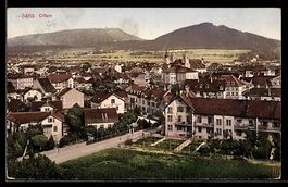AK Olten, Ortsansicht mit Kirche und Wohnhäusern