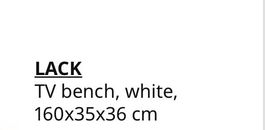 LACK TV bench white 160x35x36 cm