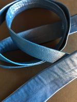 Krawatte schmale Vintage Leder-Krawatte blau 130 cm
