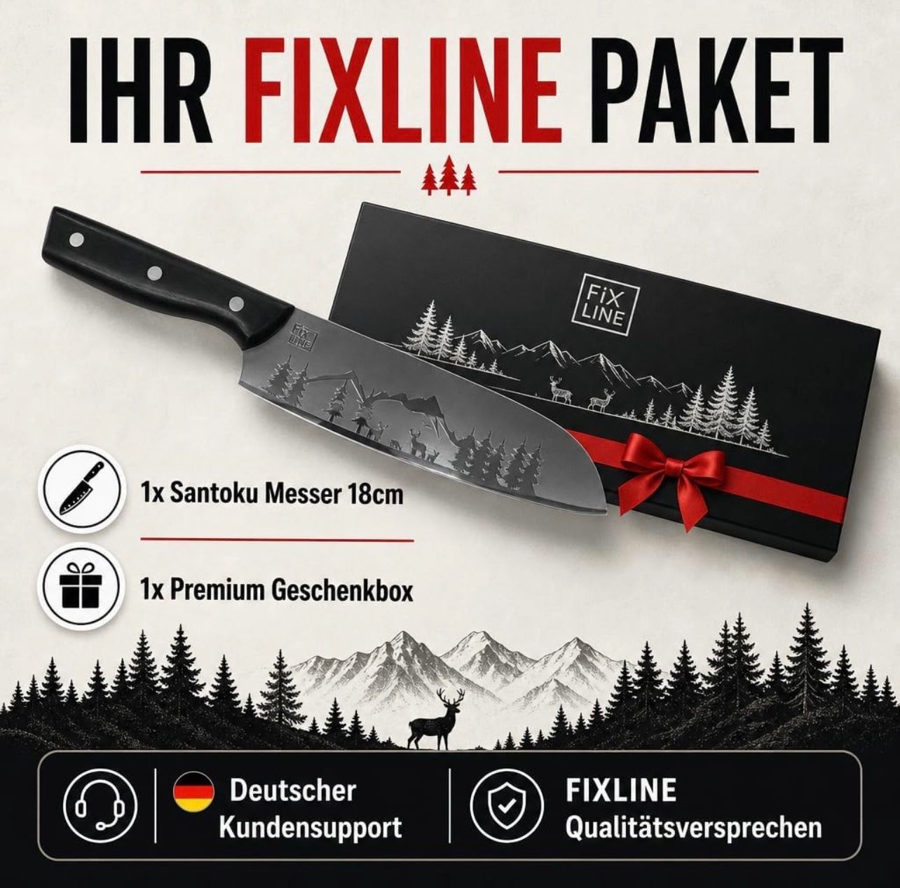 Coltelli da cucina: FIXLINE Santoku Messer 18cm BLACK FOREST EDITON – Nuovo e nell'imballaggio originale da Basel venduto da Seifehuesli 6