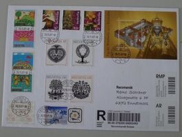 2007, moderne Frankatur mit 16 Marken, toll !