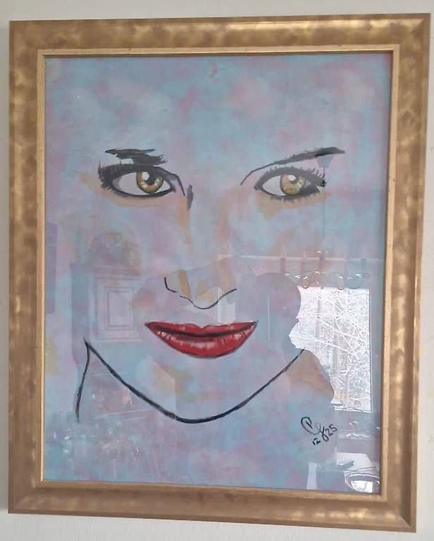 Dipinti: Lady Di  Acrylbild 55x47 cm – Usato da Au SG venduto da Dhana03