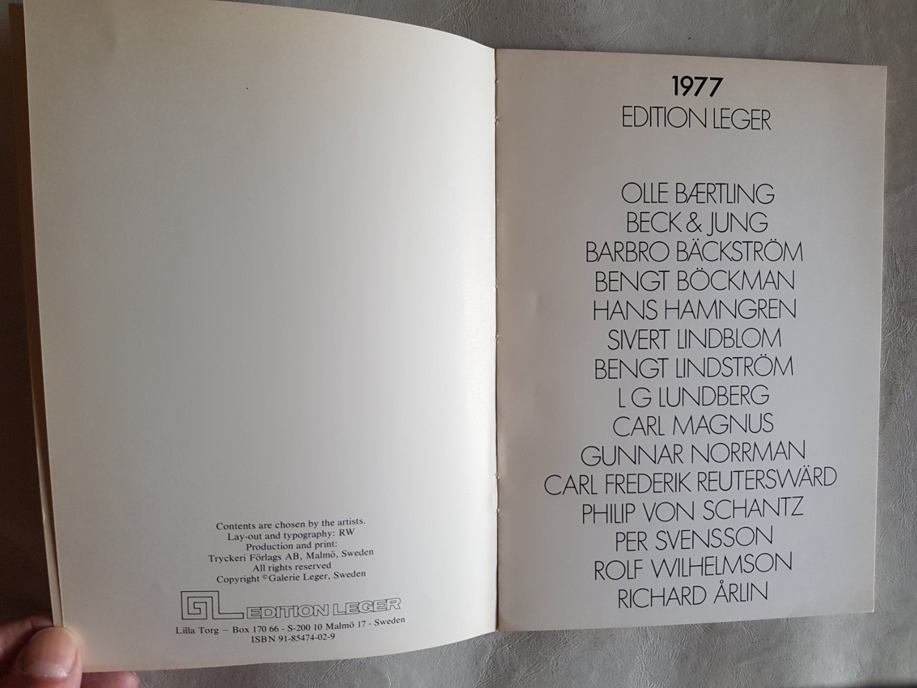 Libri: Edition Leger 1977 Schweden Kunst Katalog – Usato da Walterswil BE venduto da Lonitti 5