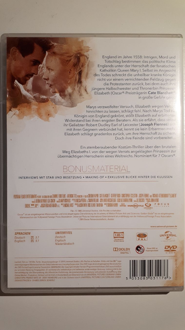 Tutti i DVDs: Elizabeth – Usato da Dietikon venduto da Buchantiqdietikon 1