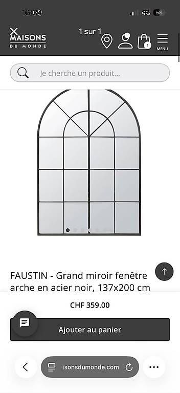 Maisons du monde Miroirs: Miroir – D'occasion à Yvorne par mxm_vq6n