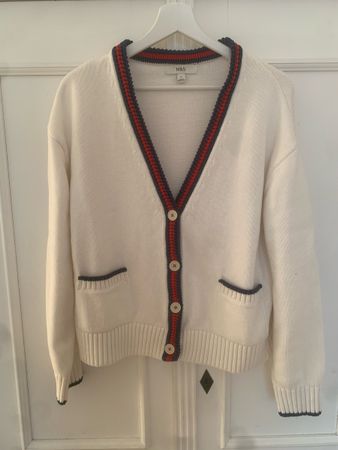 Damen Strickjacke Oversized Tennis Style Offwhite Gr.M