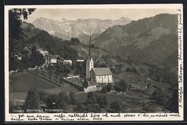 AK Seewis, Kirche mit Scesaplana, 1926