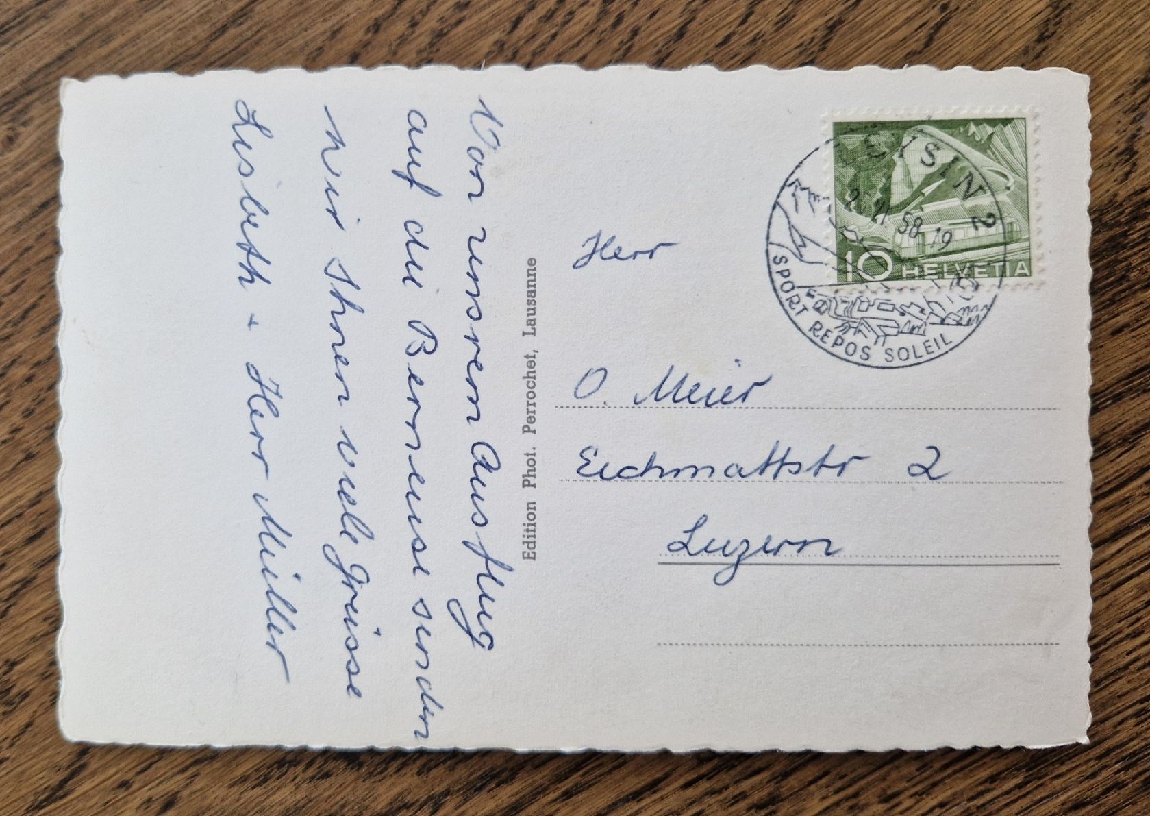 Cartoline postali: Leysin 1958 – Usato da Ebikon venduto da Donar50 1