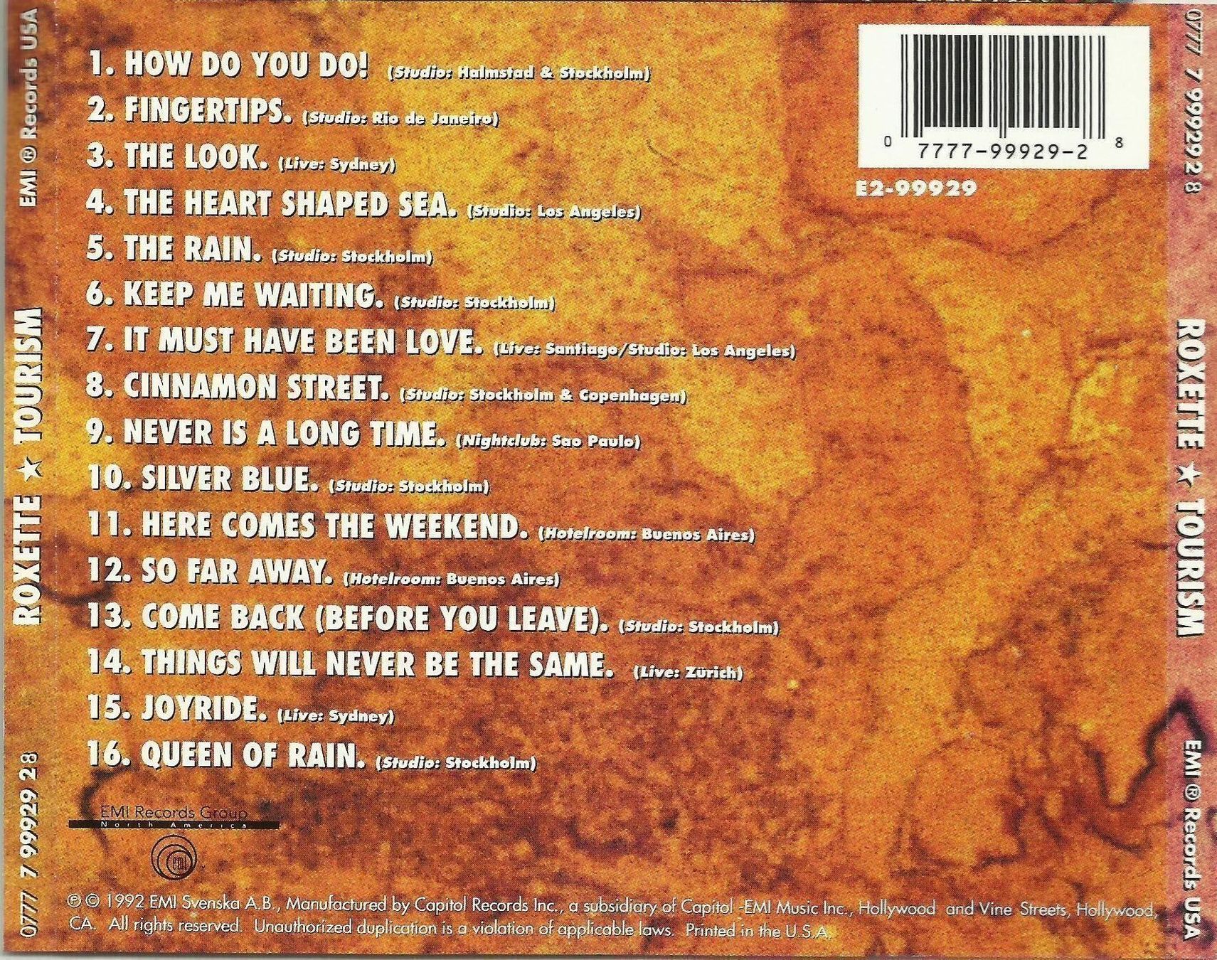 CD: Roxette CD Tourism – Usato da St. Margarethen TG venduto da ursk10 1