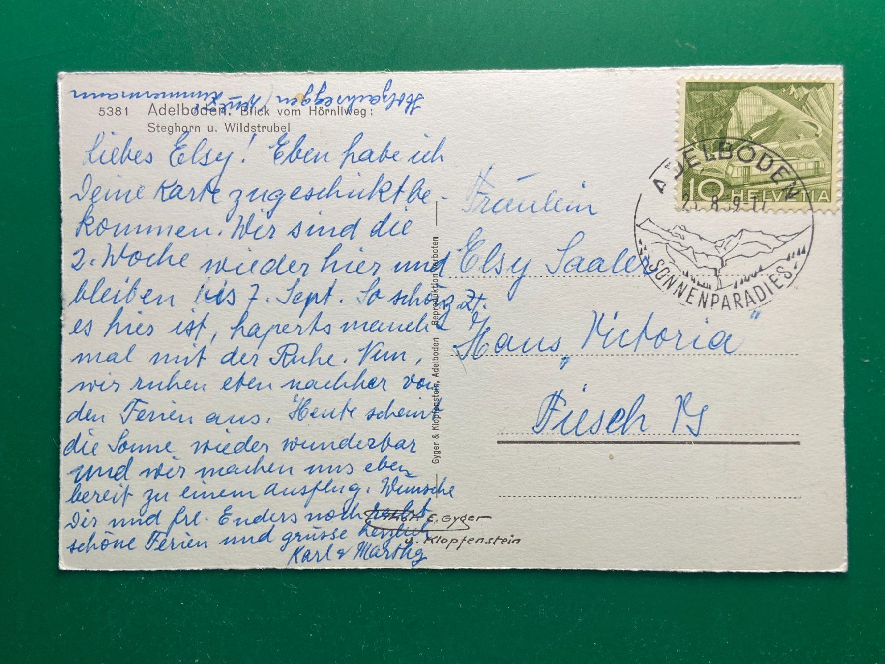 Cartoline postali: Adelboden - Blick vom Hörnliweg – Usato da Steg VS venduto da danwer74 1