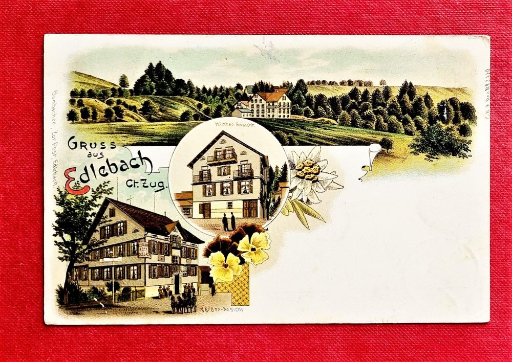 Menzingen Zug Restaurant Post Edlibach Litho 1901 Kaufen