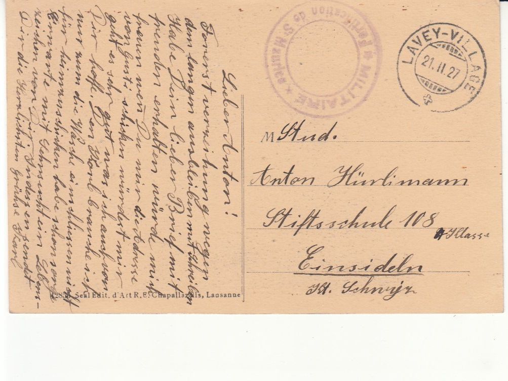 Cartoline postali: Saint-Maurice 1927, mit ST Militaire Fertification... – Usato da Bürglen TG venduto da StampGraf 1