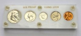 USA - Proof Coins 1959  (incl.3x silver coins 900 + 5c/1c !)