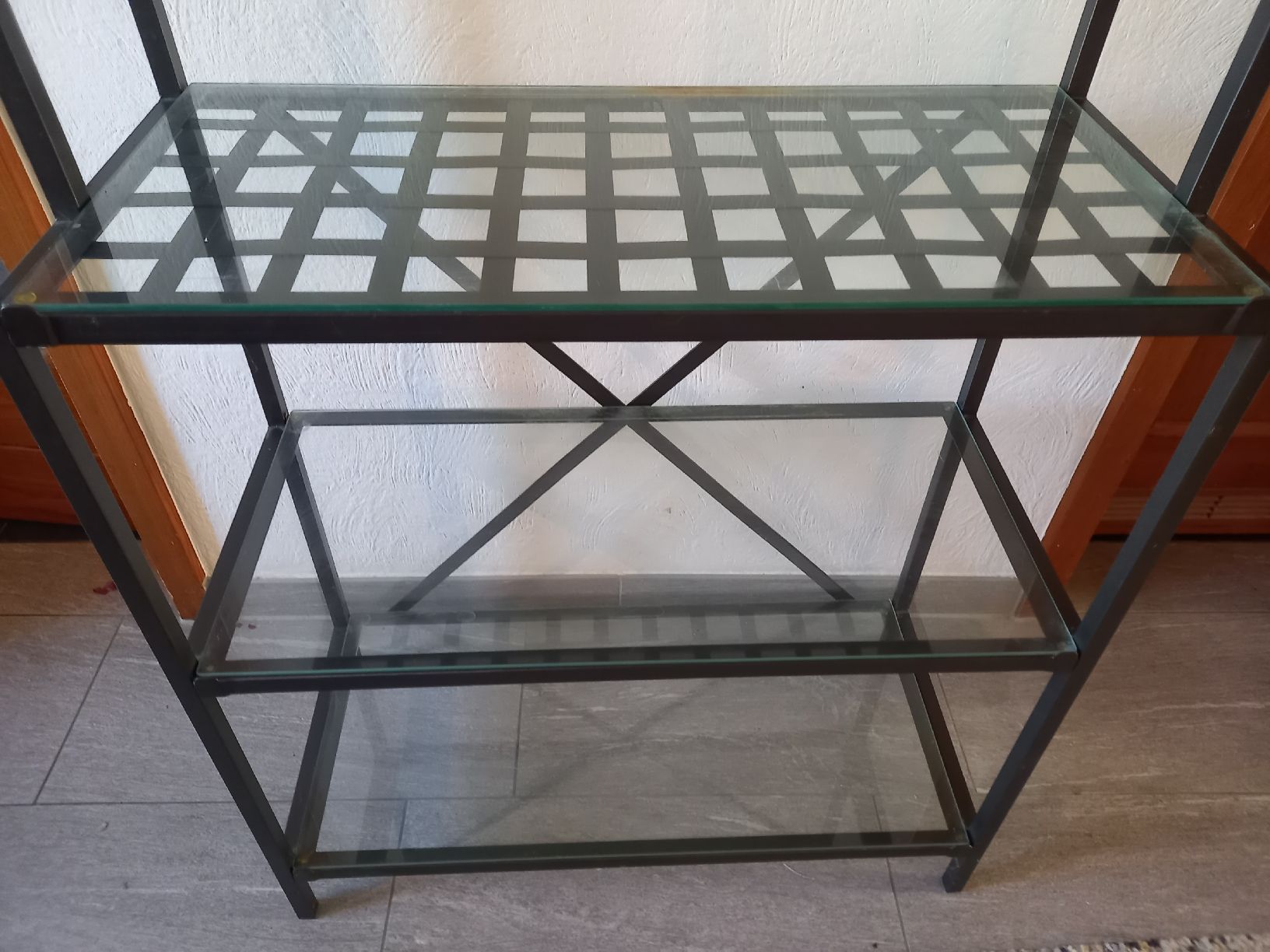 Scaffali: Schwarzes Metallregal mit Glasplatten – Usato da Bern venduto da Coma0001 3