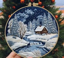 DIY-Stickerei-Set-Winter-Schnee-Geschenk-Dekoration-Sticken