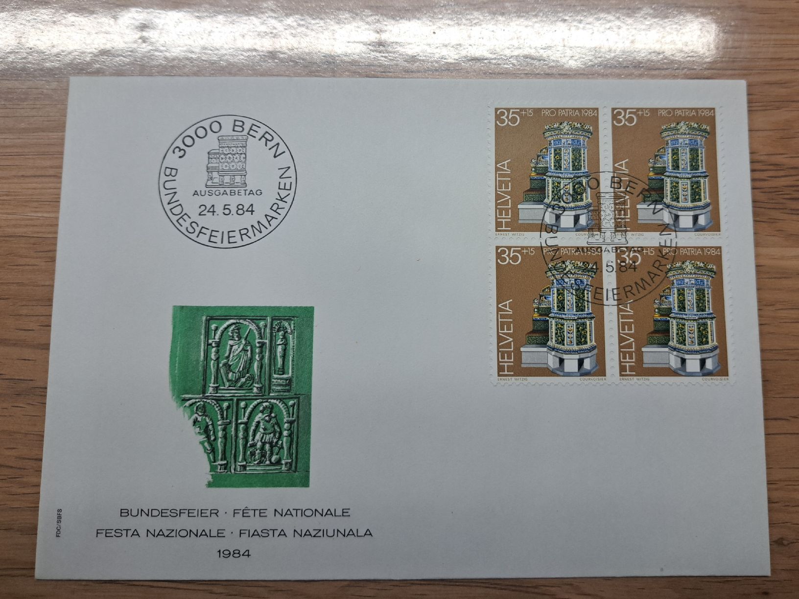 Tutti i francobolli: Briefmarkencouvert Helvetia Bundesfeier 1984 – Nuovo (secondo la descrizione) da Chur venduto da linda-schlitzohr 1