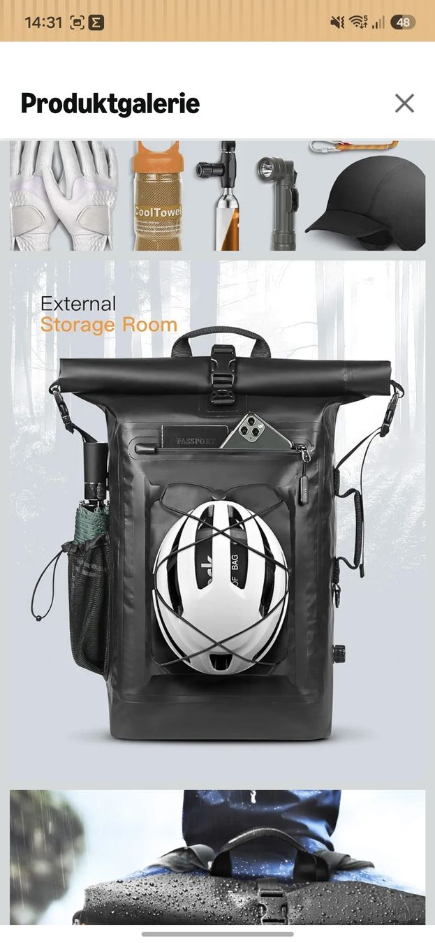 Zaini: Wasserdichter Rolltop Rucksack – Nuovo (secondo la descrizione) da Horn venduto da Linnea15 3
