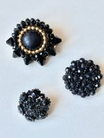Vintage Schmuck Lot von 3 schwarzen Broschen No.7