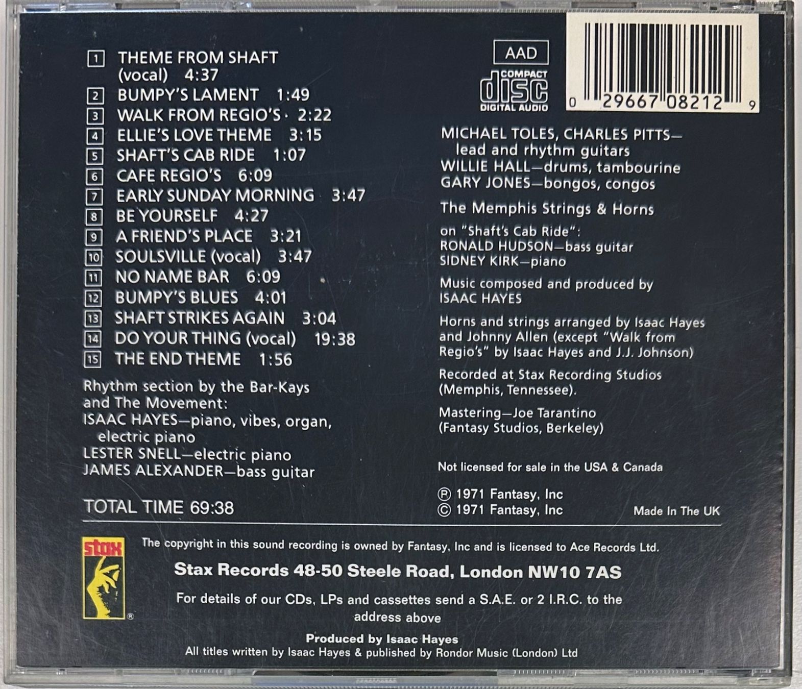 CDs: Isaac Hayes – Shaft – Gebraucht aus Martigny von  1