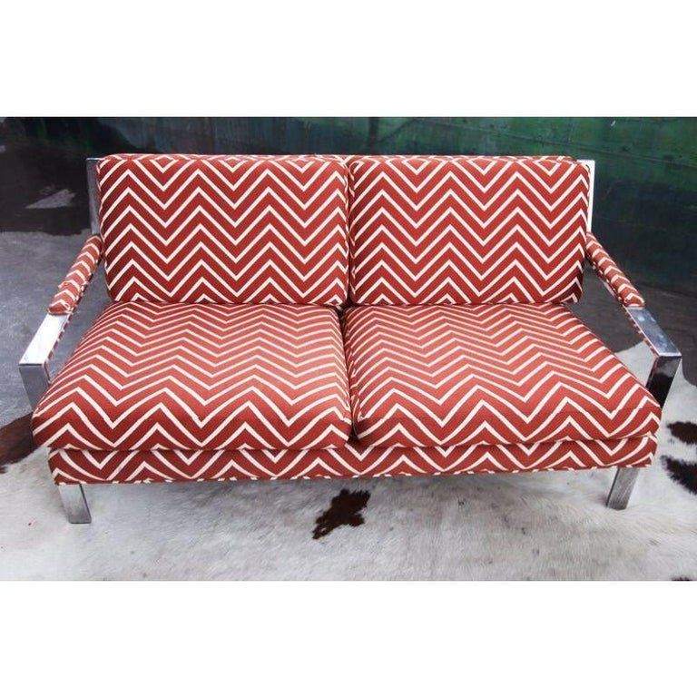 Divani: Postmodernes Cy Mann Chrome Sofa Loveseat, 1970er – Usato da Basel venduto da PorcelainKitten 3