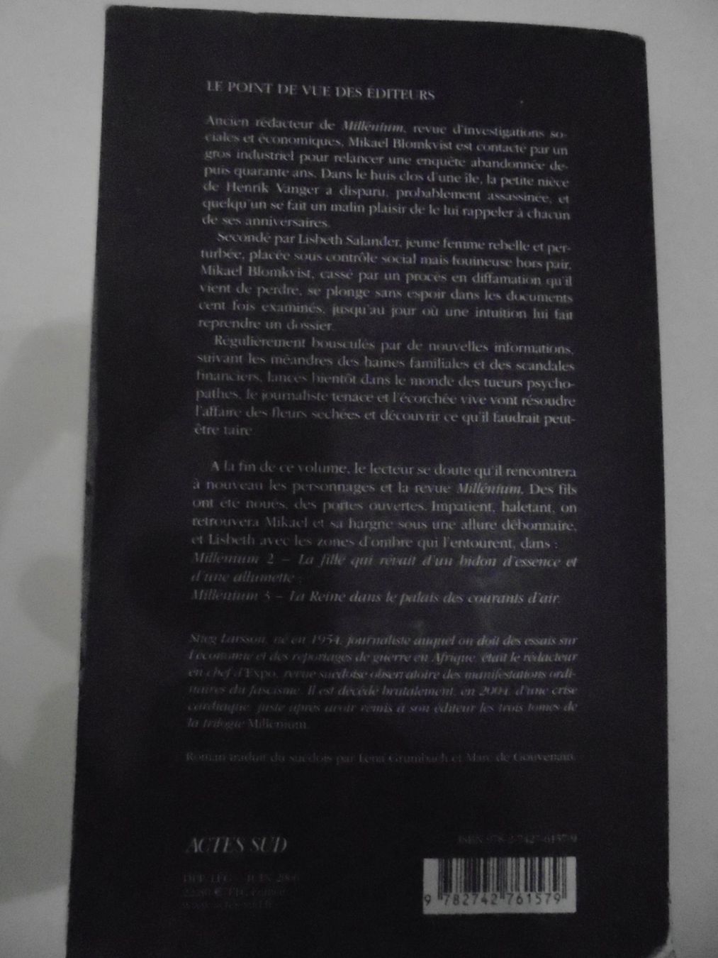 Libri: " Millenium " de Stieg Larsson, volumes 1 à 3 – Usato da Crissier venduto da Promopost 2
