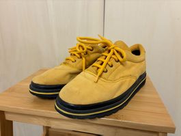 Gelbe Halbschuhe in Grosse 39 mit Wildlederoptik