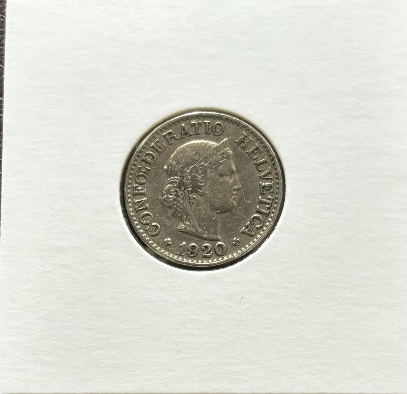 Tutti le monete: Schweiz 10 Rappen 1920 ss in Münzrähmchen – Nuovo (secondo la descrizione) da Speicher venduto da CH-Schatzkammer