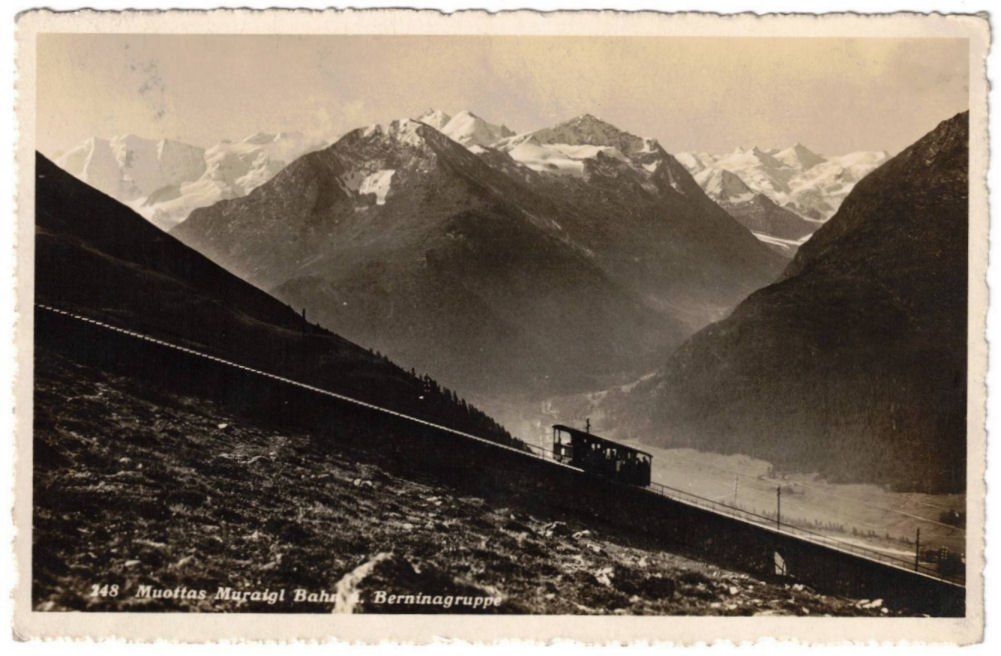 Ansichtskarten: St. Moritz - Standseilbahn Muottas Muragl – Gebraucht aus Binningen von Mountainrider