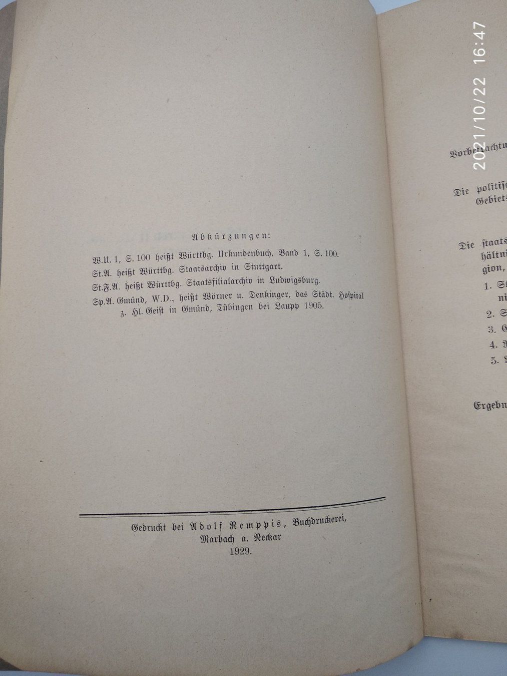 Libri: SIEDLUNGSGESCHICHTE WÜRTTEMBERG 1929 – Usato da Goldach venduto da Gaip 6