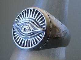 Allsehendes Auge Silber 925 Fingerring Gr. 62