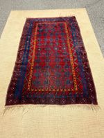 Baluch alter Teppich 194x126cm geknüpft sauber Sammlerstück