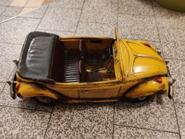 Blechauto Oldtimer gelb mit Verdeck offene Ausführung 26cm
