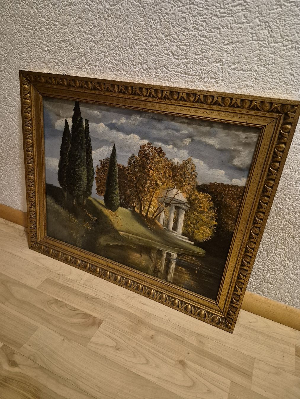 Dipinti: Ölgemälde Herbstlandschaft mit Tempel und See, antik – Usato da Frauenfeld venduto da mel_2gqy