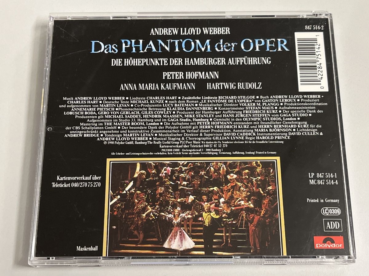 CD: CD: Das Phantom der Oper - Hamburger Aufführung – Nuovo (secondo la descrizione) da Winterthur venduto da Mmagu 1