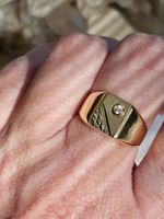 Herrenring 750 Gold, geometrisch, ca. 3,5g