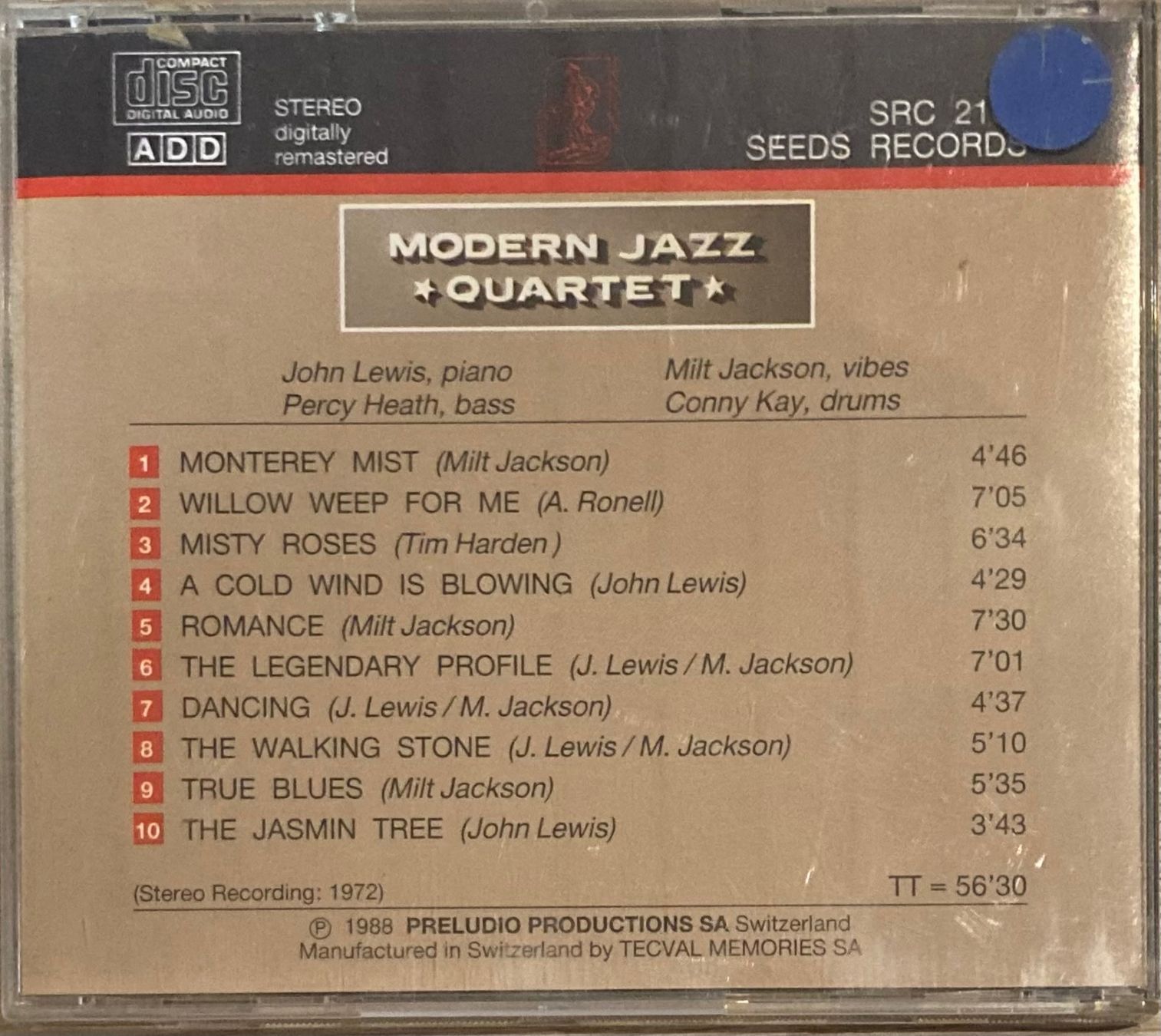 CD: THE MODERN JAZZ QUARTET - IN CONCERT – Usato da Poliez-Pittet venduto da Newtown-Records 1